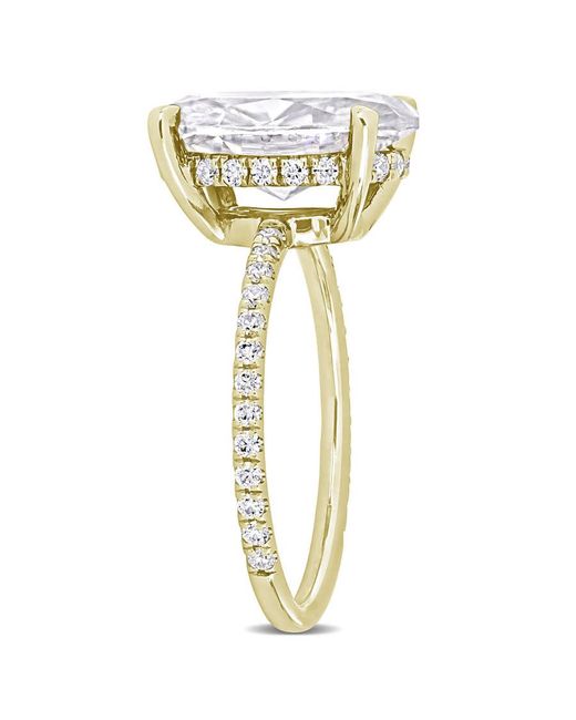 Amour Metallic 4 7/8 Ct Dew Oval Created Moissanite Engagement Ring