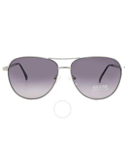 Guess Factory Gray Gradient Smoke Pilot Sunglasses Gf6157 10b 58