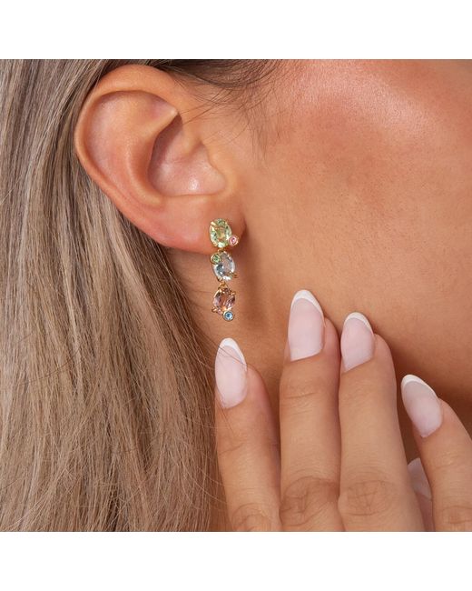 Swarovski Metallic Gema Drop Earrings, Asymmetrical Design, Mixed Cuts, Long, 18K Finish for men