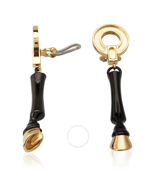 Burberry Metallic Resin And Gold-plated Hoof Drop Earrings