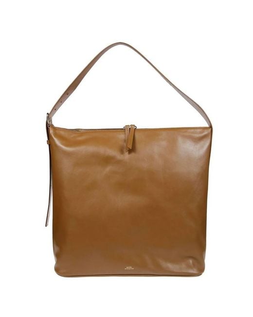 A.P.C. Brown Sac Vera Maxi Shoulder Bag