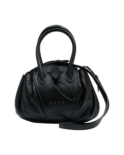 Marni Black Tulipea Top Handle Bag