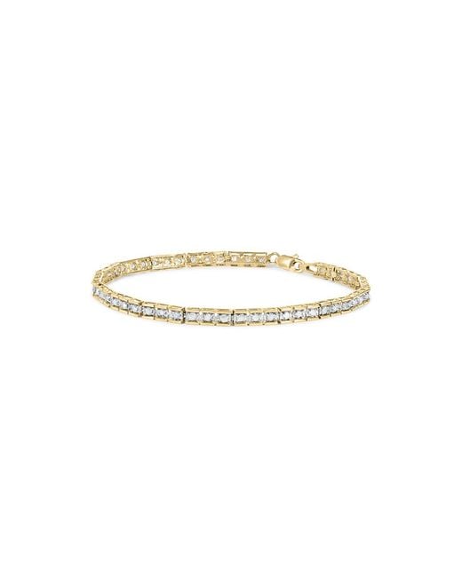 Haus of Brilliance Metallic 10K 1.0 Cttw Round Diamond Pave Link Bracelet