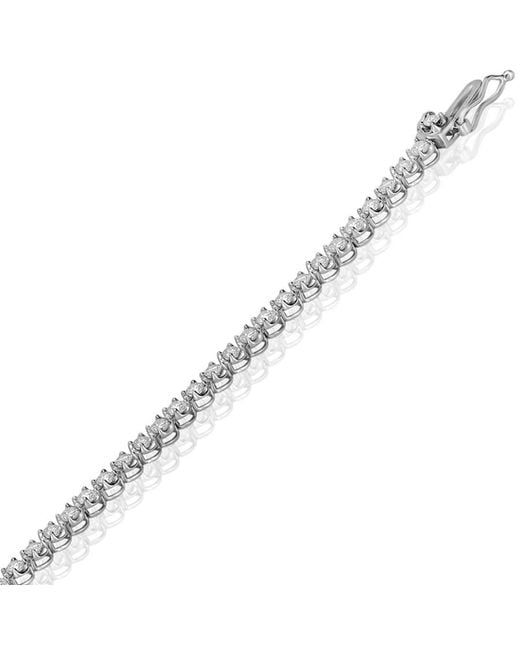 Brilliant Diamond Metallic 2.00 Carat, Prong Set 10K Round-Cut Lab Grown Diamond Tennis Bracelet (J, Vs-Si)