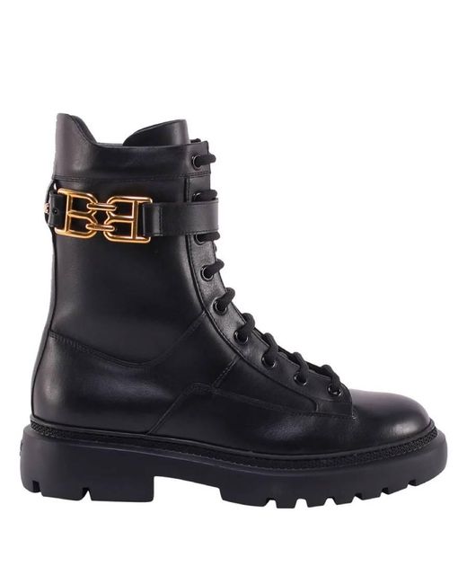 Bally Blue Gioele Leather Army Boots, Brand Size 39 Us