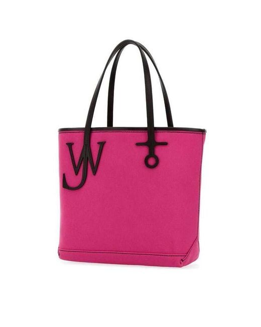 J.W. Anderson Fuchsia Canvas Small Anchor Bucket Bag Pinkbrown Borse A Mano