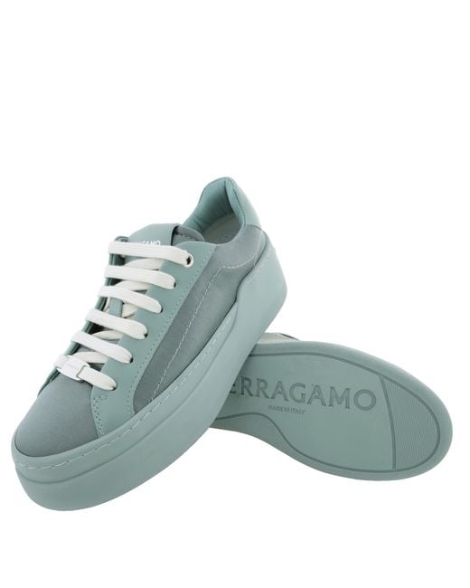 Ferragamo Blue Ferragamo Dahlia Sport Platform Sneakers, Size 7