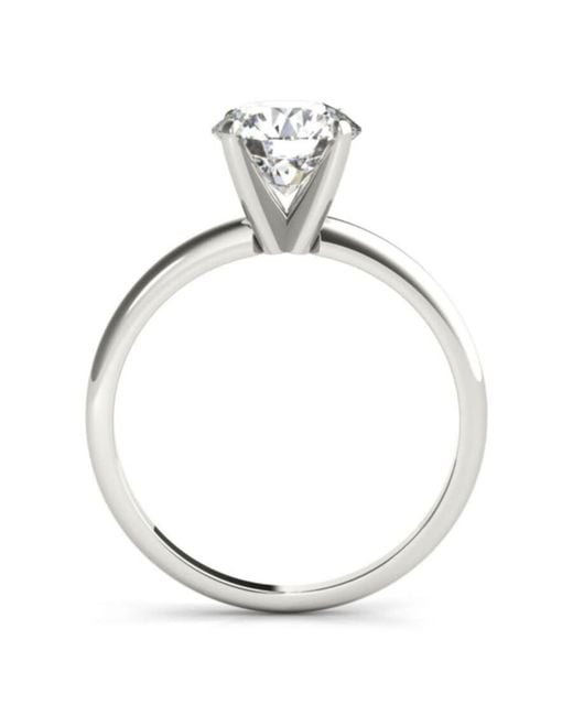 Brilliant Diamond Metallic 1 Carat Round Lab Grown Solitaire Diamond Engagement Ring