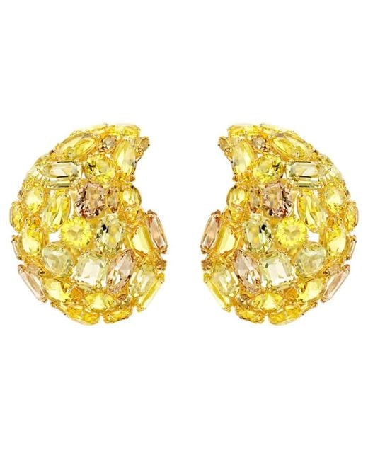 Swarovski Metallic Gema Crystal Clip Earrings