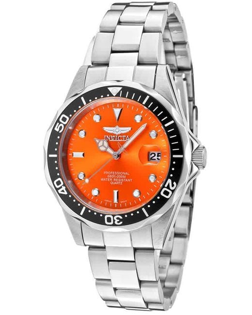 Invicta Gray Pro Diver Orange Dial Watch for men