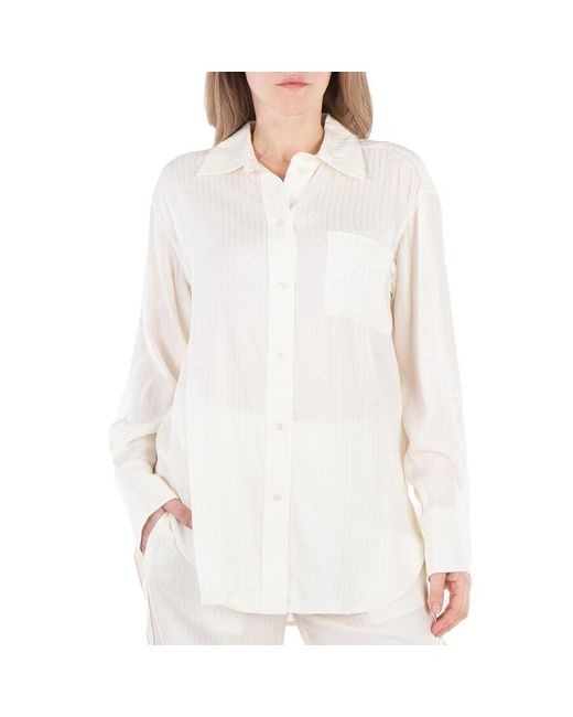 Victoria Beckham White Monogram Shirt, Brand Size 8 (Us