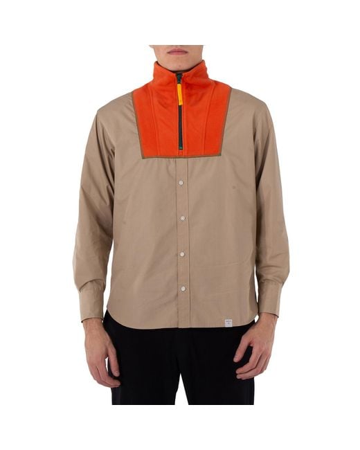 Kolor Natural Two-Toned Buttoned Down Sweatshirt, Brand Size 2 for men