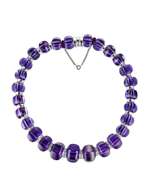 Baccarat Blue Sherazade Large Parma Necklace