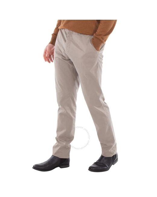 Zegna Gray Ermenegildo Tailored Cotton Chino Trousers for men