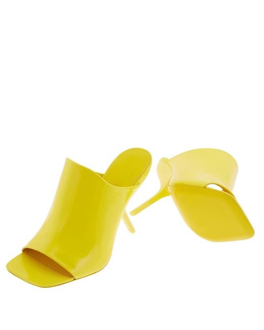 Ferragamo Yellow Ferragamo Era X5 Patent Leather Mules, Size 7 C