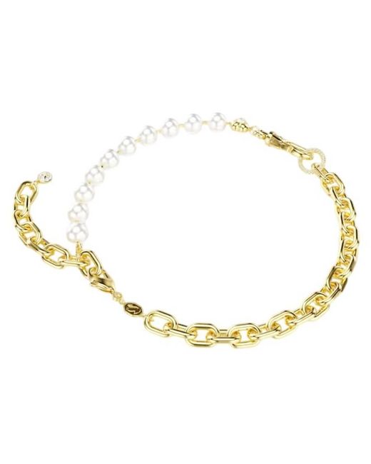 Swarovski Metallic Idyllia Crystal Pearl-Tone Plated Necklace