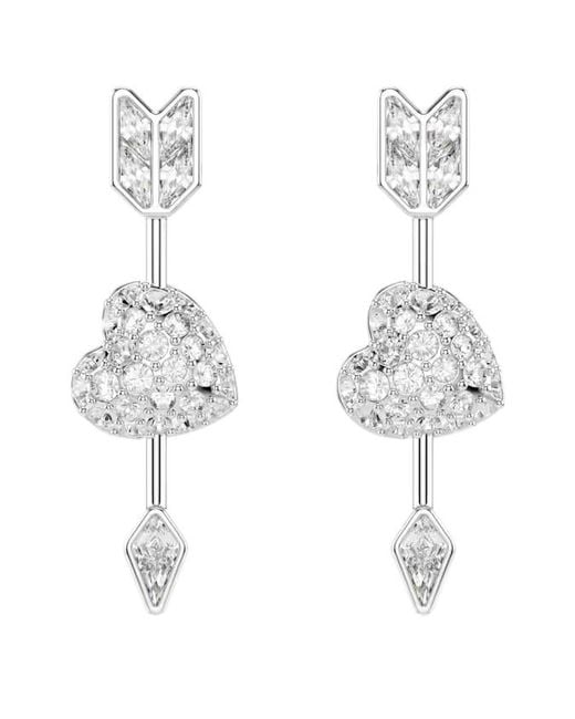 Swarovski Metallic Idyllia Heart With Arrow Drop Earrings