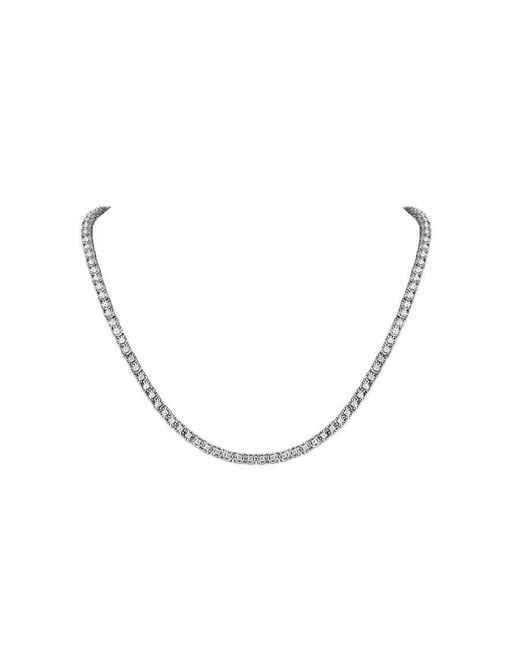 Brilliant Diamond Metallic 2 Carat Round Lab Grown Diamond Tennis Necklaces