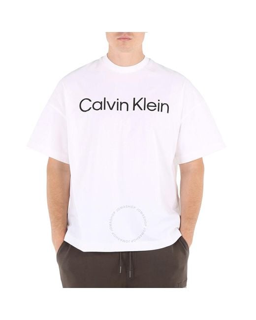 Calvin Klein White Bright Bold Logo Institutional Tee