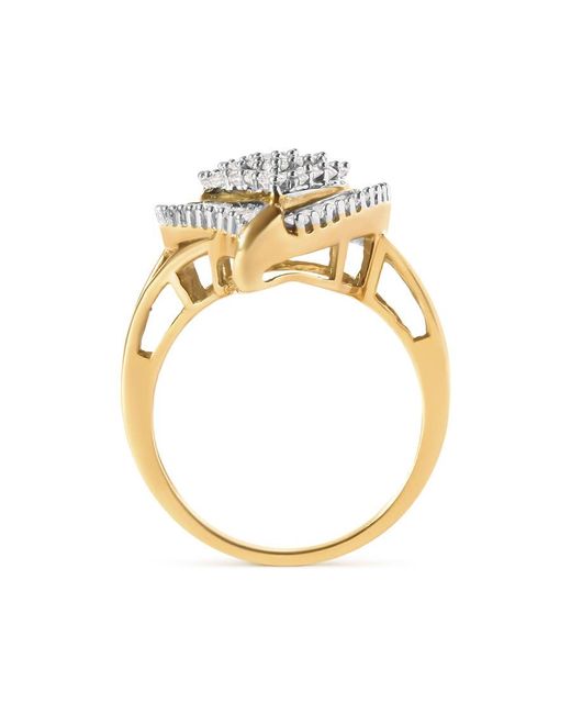 Haus of Brilliance Metallic 10K 1 Cttw Round And Baguette Cut Diamond Ballerina Cluster Ring (H-I Color, Si2-I1 Clarity) for men