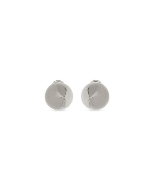 Ferragamo White Sculptural Stud Earrings