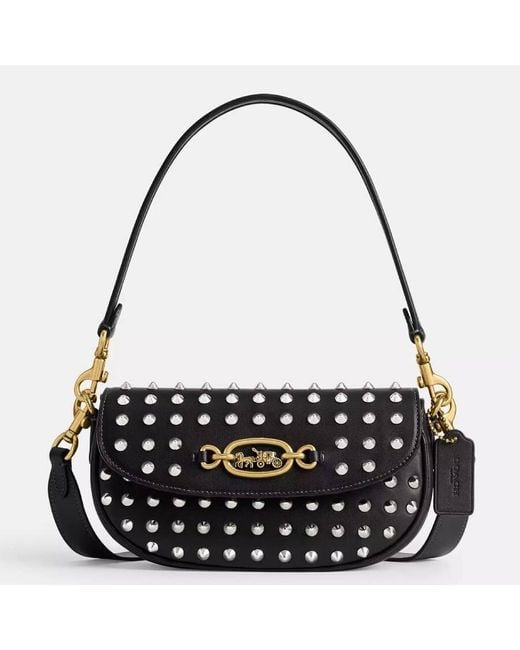 COACH Harley 23 Studded Shoulder Bag in Black | Lyst