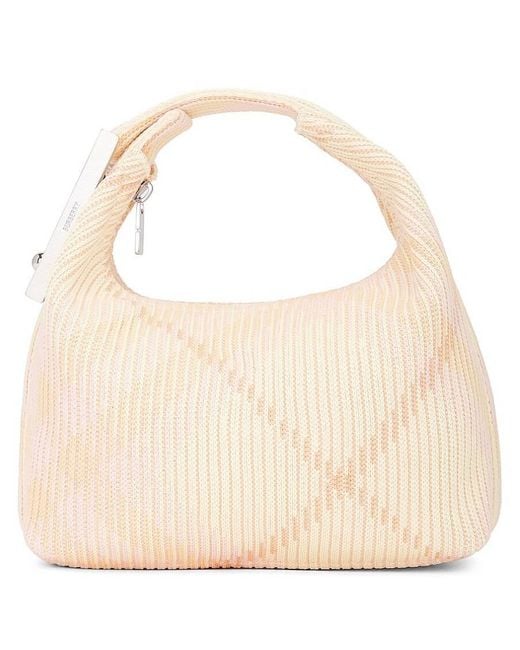 Burberry Natural Mini Peg Check Duffle Bag