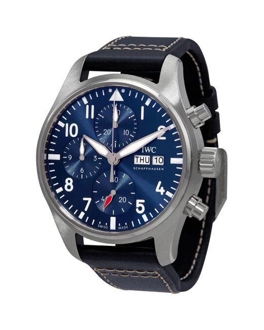 Iwc Metallic Pilot Chronograph Automatic Blue Dial Watch for men