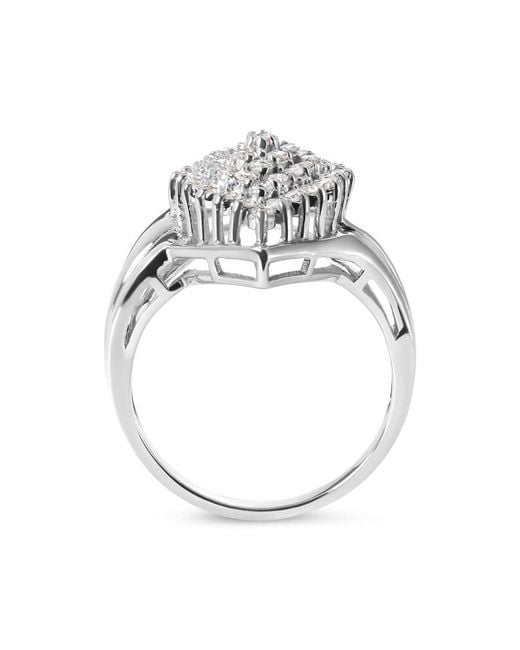 Haus of Brilliance White 10K 1/2 Cttw Diamond Pear Shaped Cluster Ring (H-I Color, I1-I2 Clarity) for men
