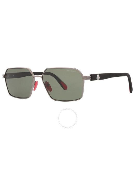 Moncler Gray Montage Green Navigator Sunglasses Ml0268 12r 59 for men