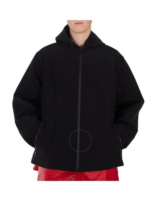 Burberry Black Ekd Logo Technical Cotton Jacket for men