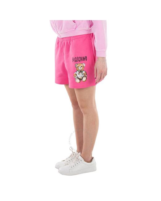 Moschino Pink Archive Teddy Bear Shorts, Brand Size 40 Us