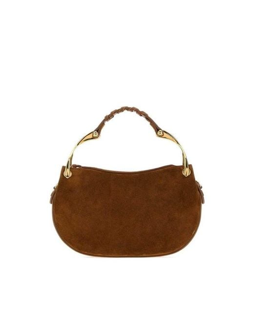 McQueen Brown Wishbone Shoulder Bag