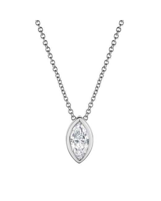 Brilliant Diamond Metallic 14Kt 0.63 Carat Lab Grown Diamond Pendant Necklace For