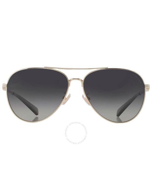 COACH Gray Polarized Grey Gradient Pilot Sunglasses Hc7140 9005t3 61