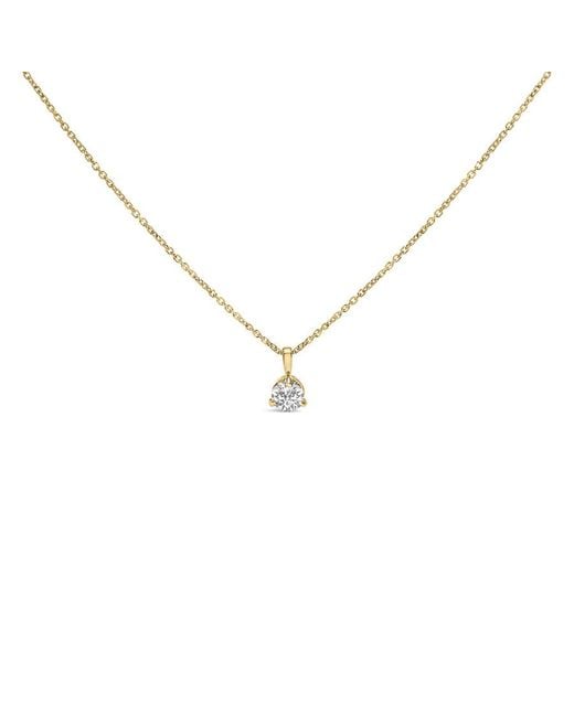 Haus of Brilliance Metallic 14K 3/8 Cttw 3 Prong Martini Set Round Diamond Solitaire Pendant Necklace