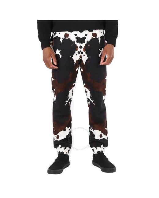Burberry Black Dark Mocha Loop-back Cotton Camouflage-print Slim-fit jogging Pants for men