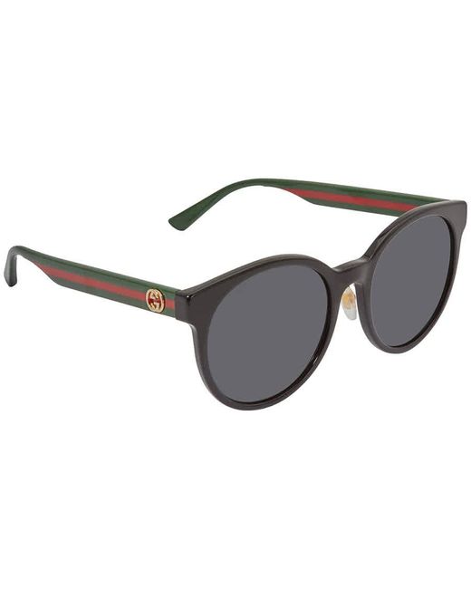 Gucci Black 55mm Round Sunglasses