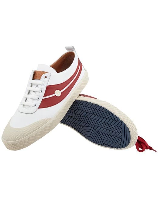 Bally Red Smake Leather Low-Top Sneakers for men