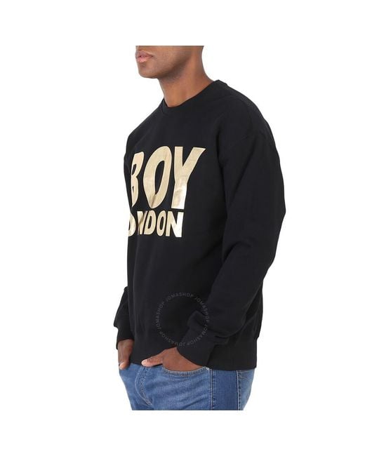 BOY London Black/gold Reflective Cotton Sweatshirt for men