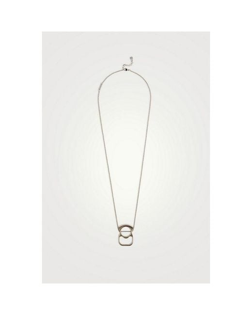 Givenchy White G Can Pendant Silvery Necklace_Silvery for men