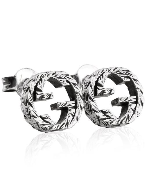 Gucci Metallic Engraved Interlocking G Earrings