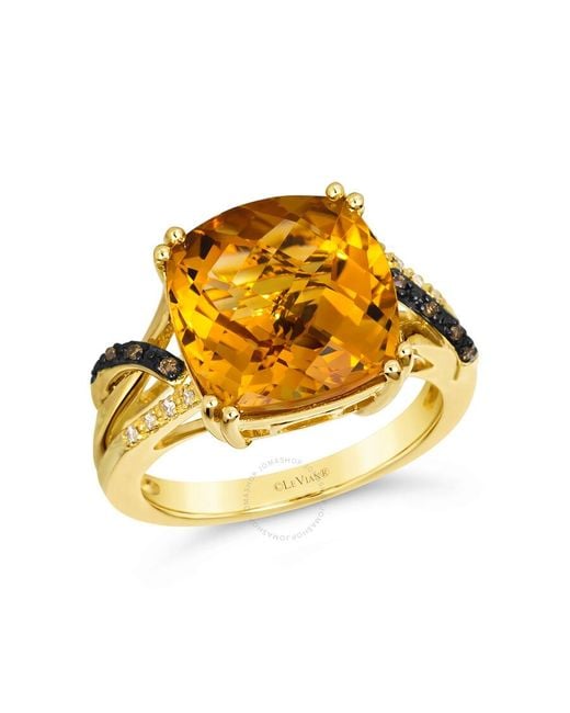 Le Vian Metallic Semi Precious Ring Featuring 6 3/4 Cts. Cinnamon Citrine Set