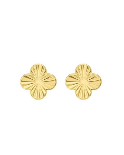 Tresorra Metallic 14K Golden Clover Stud Earrings