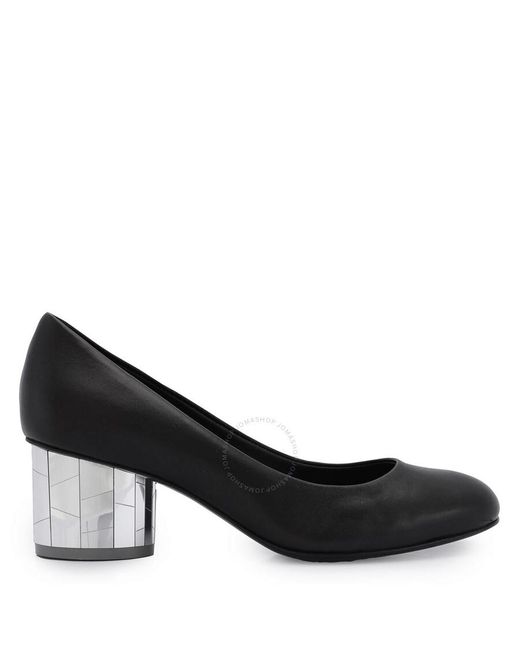 Ferragamo Black Salvatore Farrah Mirrored Heel Pump Shoes
