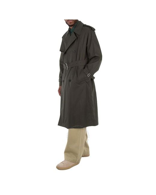 Burberry Black Castleford Gabardine Trench Coat, Brand Size 44 (Us for men