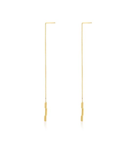 Gucci White Link To Love Chain Earrings With Bar