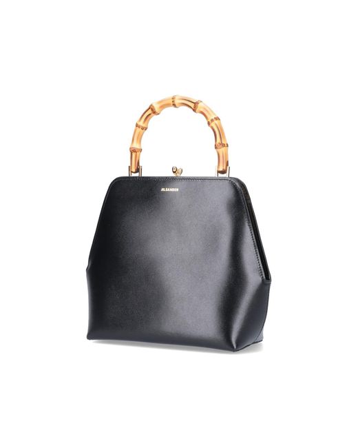 Jil Sander Black Goji Frame Square Tote Leather/canvas Xl for men