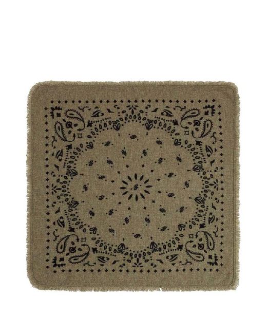 Kujten Green Square Shaped Cashmere Scarf