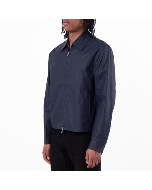 Ferragamo Blue Ferragamo Linen Blouson Jacket for men